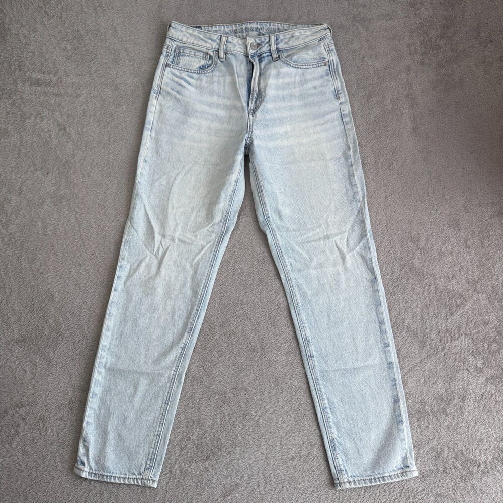 American Eagle Outfitters Strigid Jeans Womens 6 Blue Denim Whiskered Straight